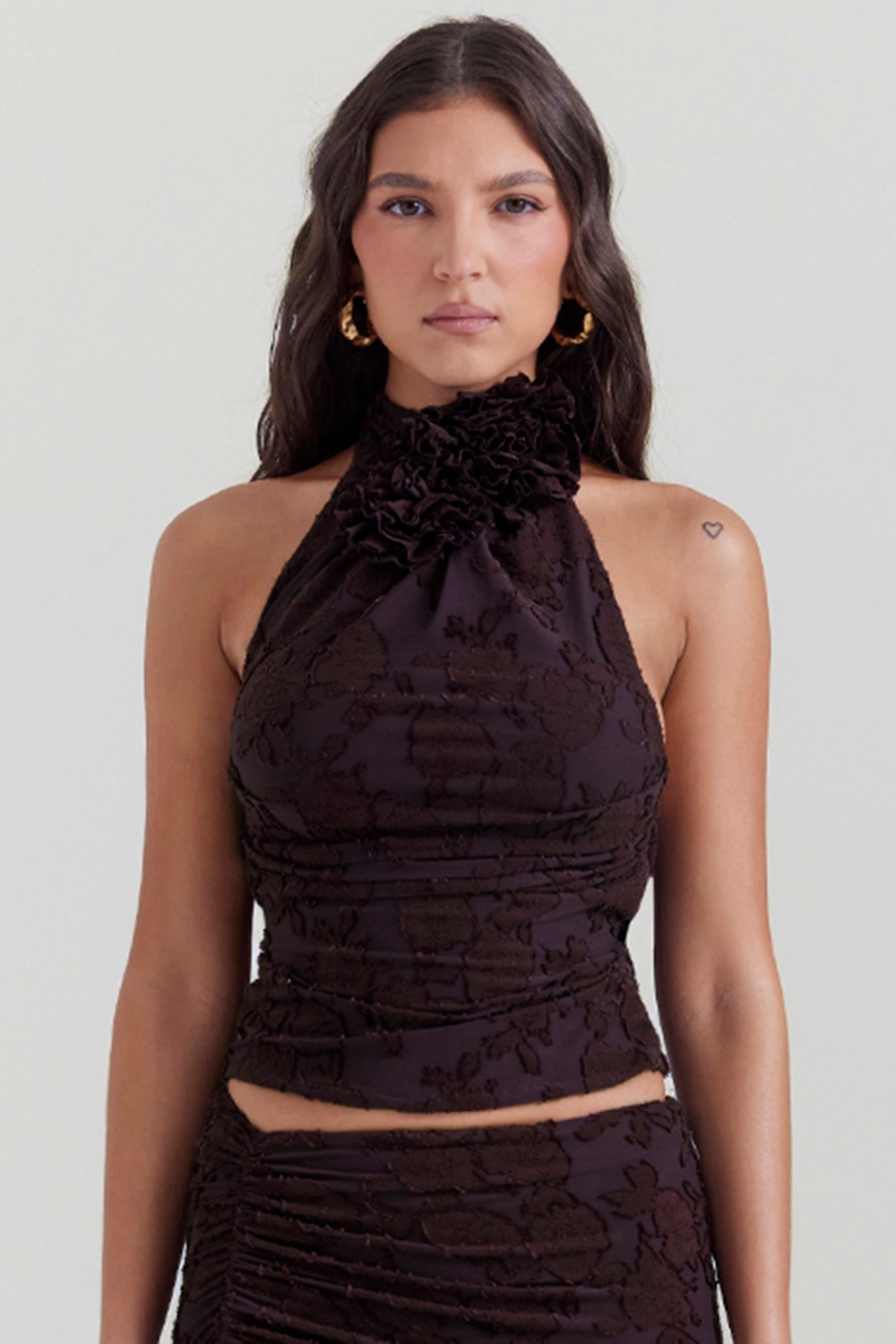 Kyra, Cocoa Halter Top