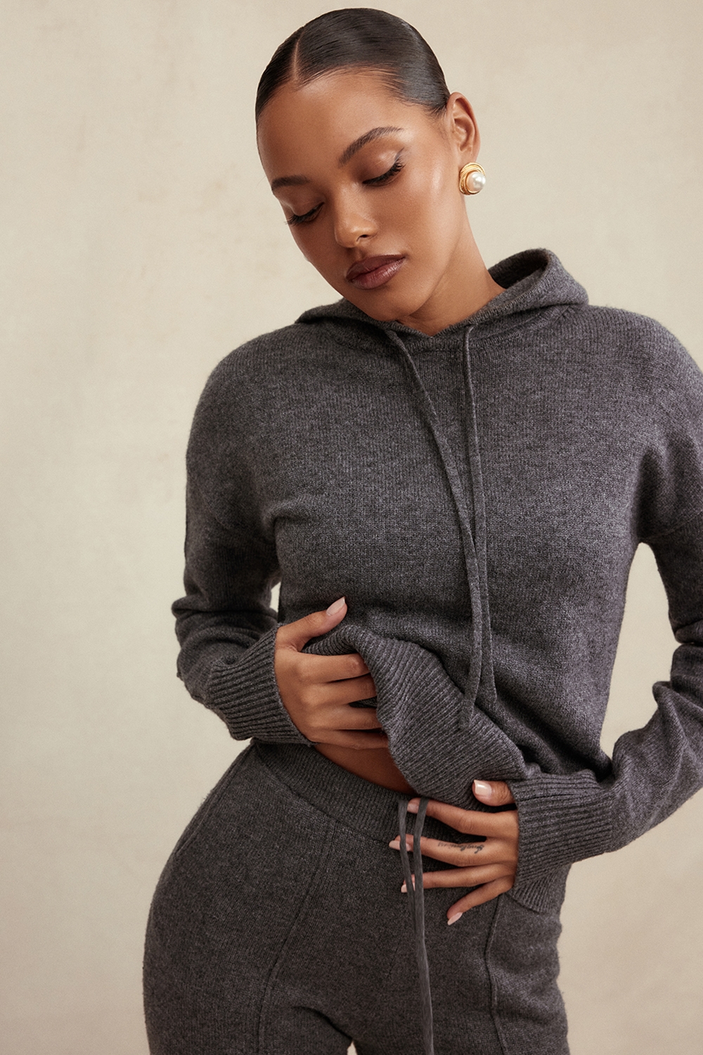 Jionni, Charcoal Cashmere Blend Hoodie - SALE