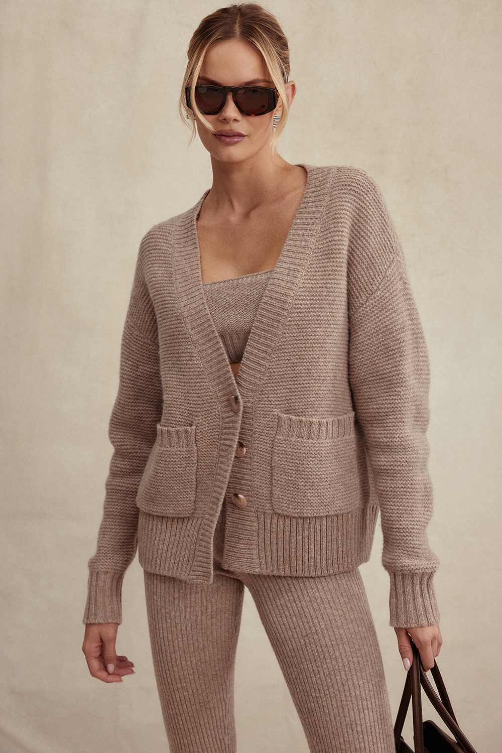 Alara, Barley Chunky Natural Wool Cardigan