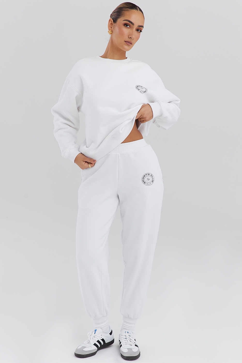 Coast, White Fleece Back Jogging Trousers