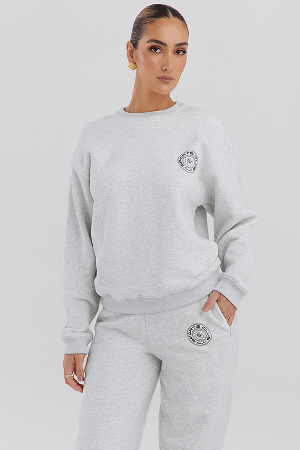 Haze, Light Grey Marl Crew Neck Sweatshirt - SALE