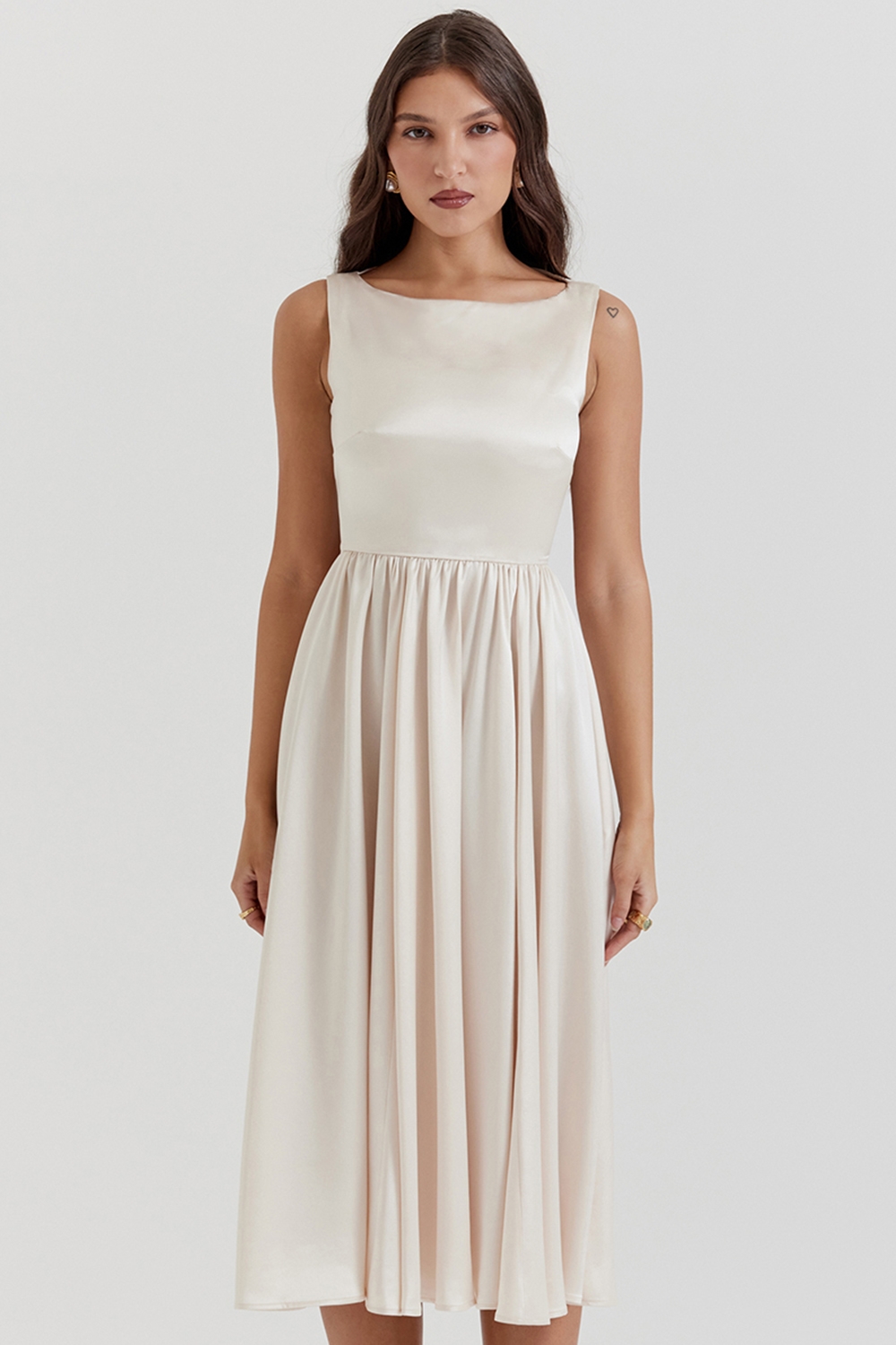 Shayla, Vintage Cream Midi Dress