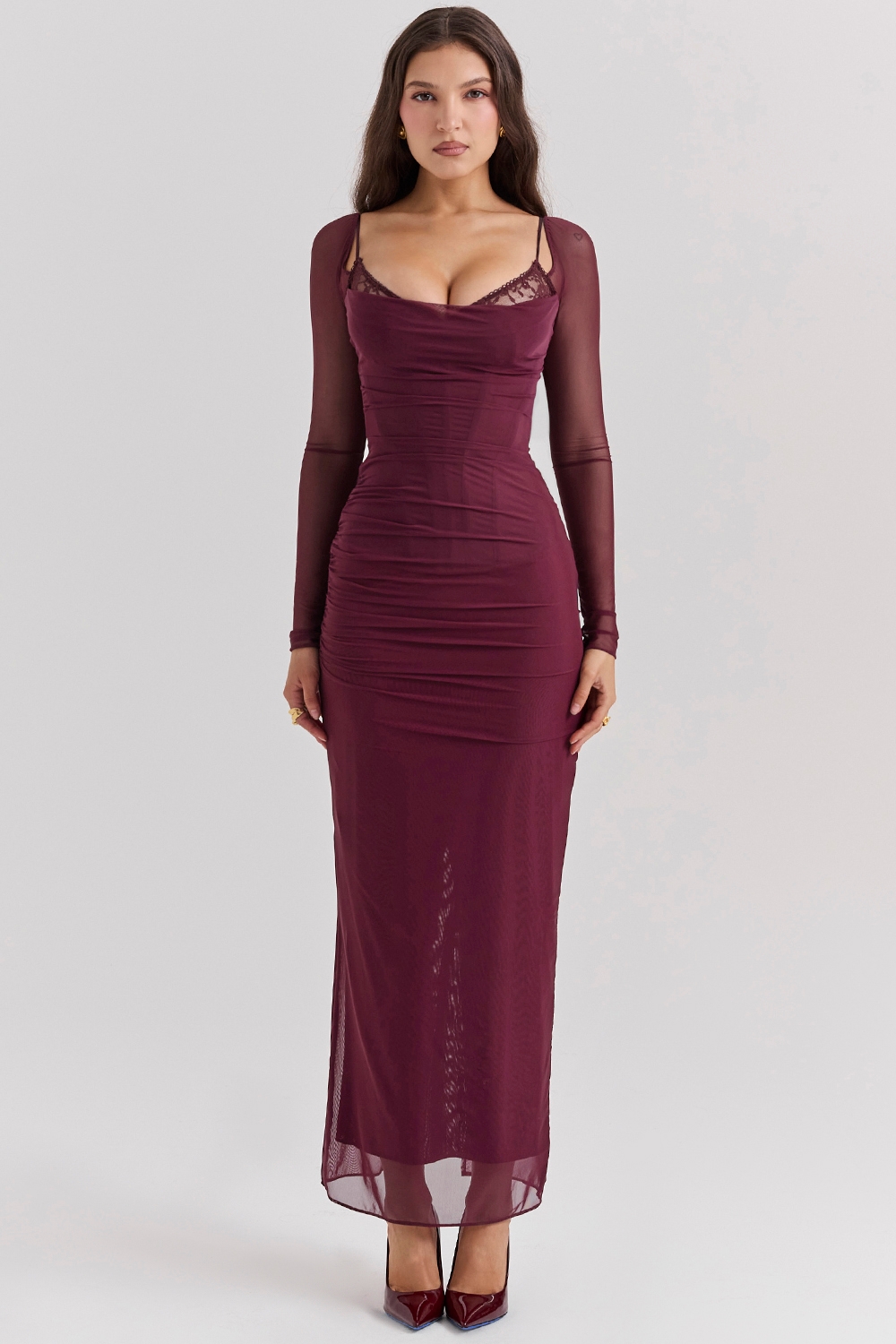 Katarina, Wine Maxi Dress