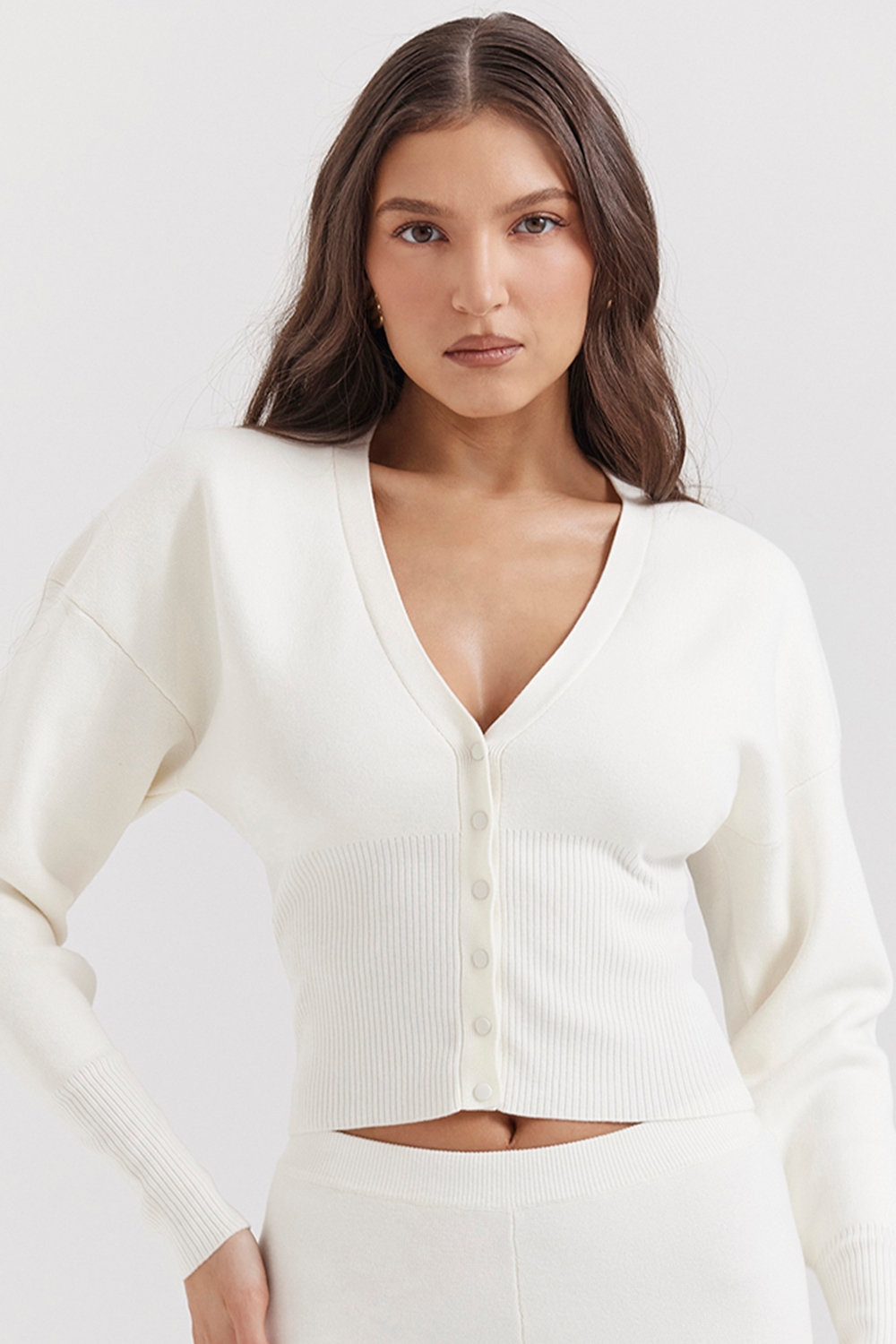 Noor, Off White Knitted Cardigan