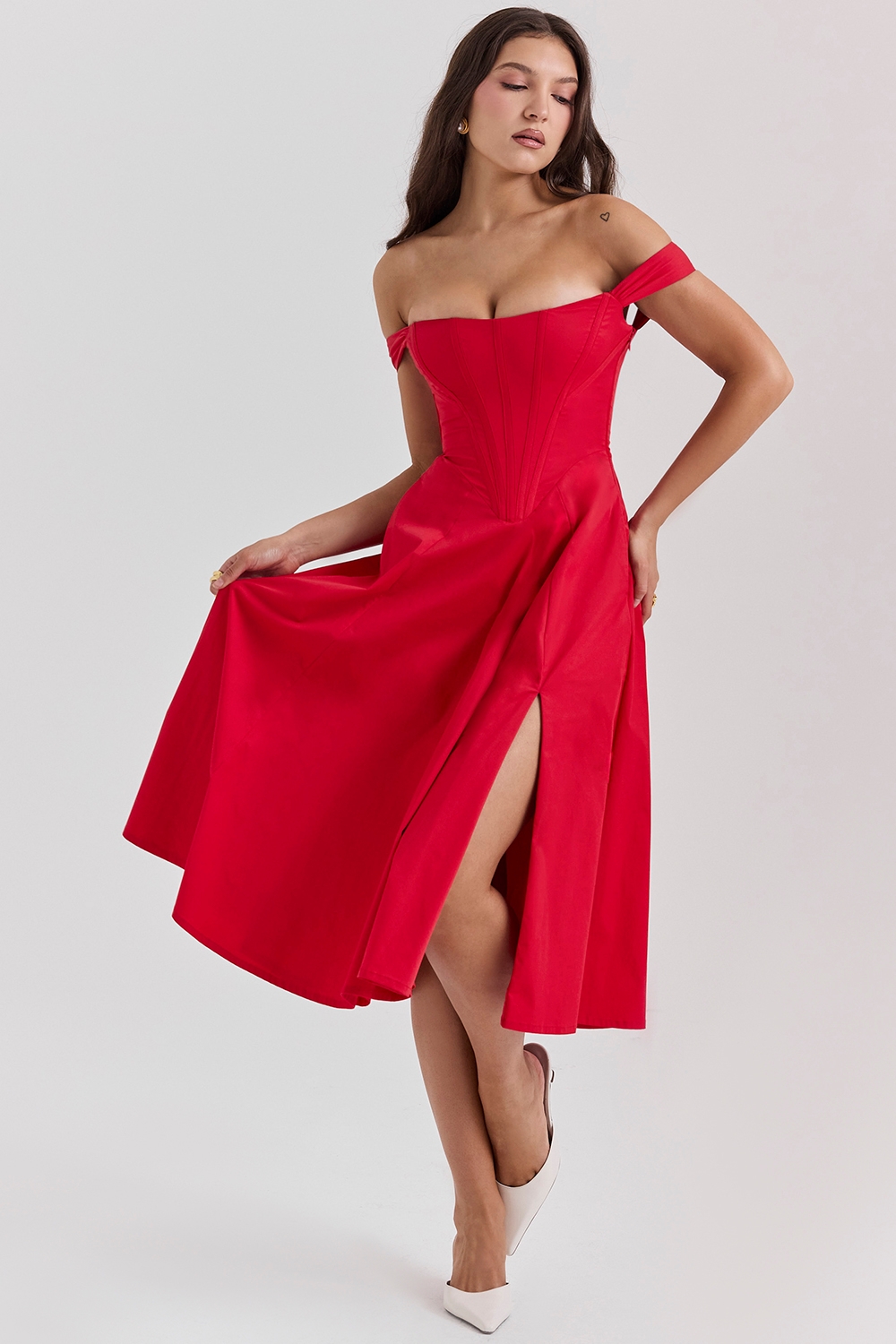 Saira, Scarlet Midi Sundress