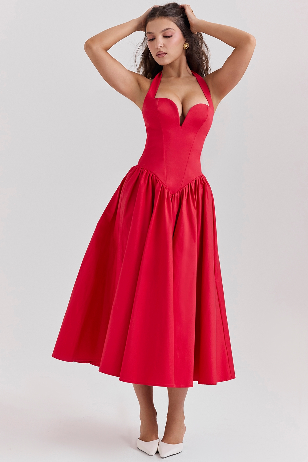 Coquette, Scarlet Halter Midi Dress