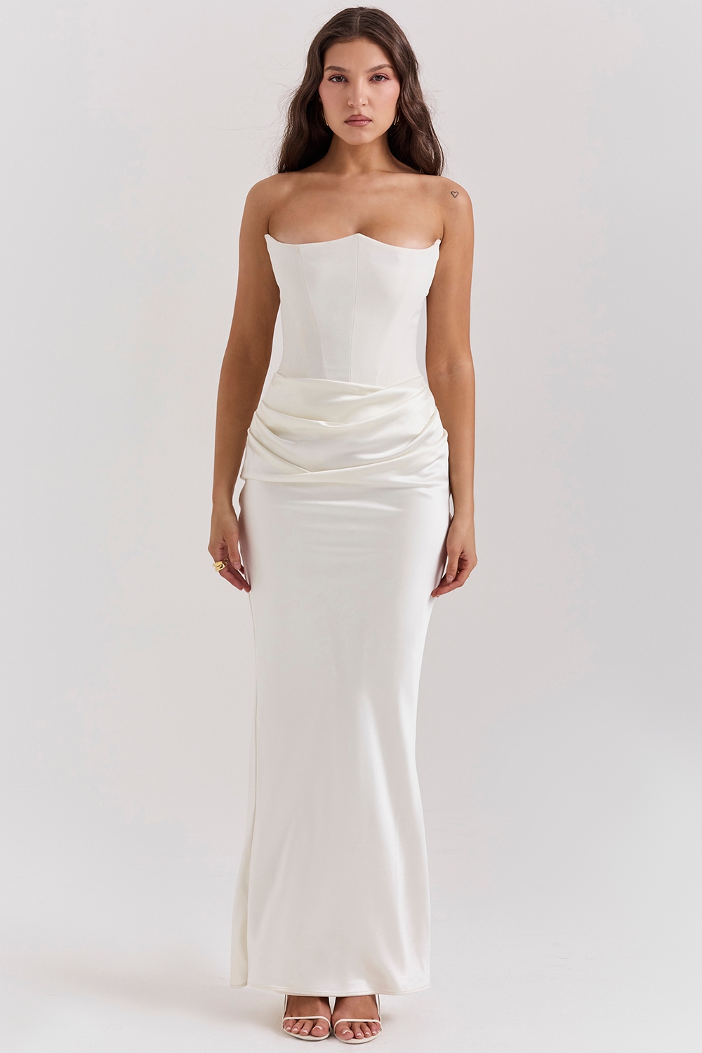 Persephone, Ivory Strapless Corset Dress