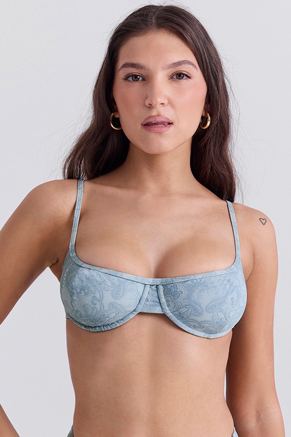 Antibes, Blue Paisley Underwired Bikini Top