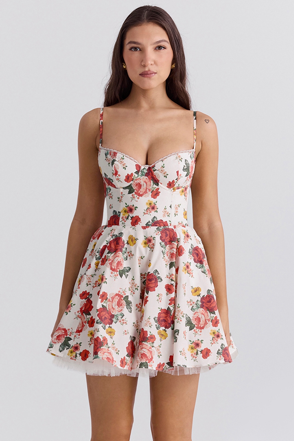 Minimoiselle, Italian Rose Print Tulle Mini Dress