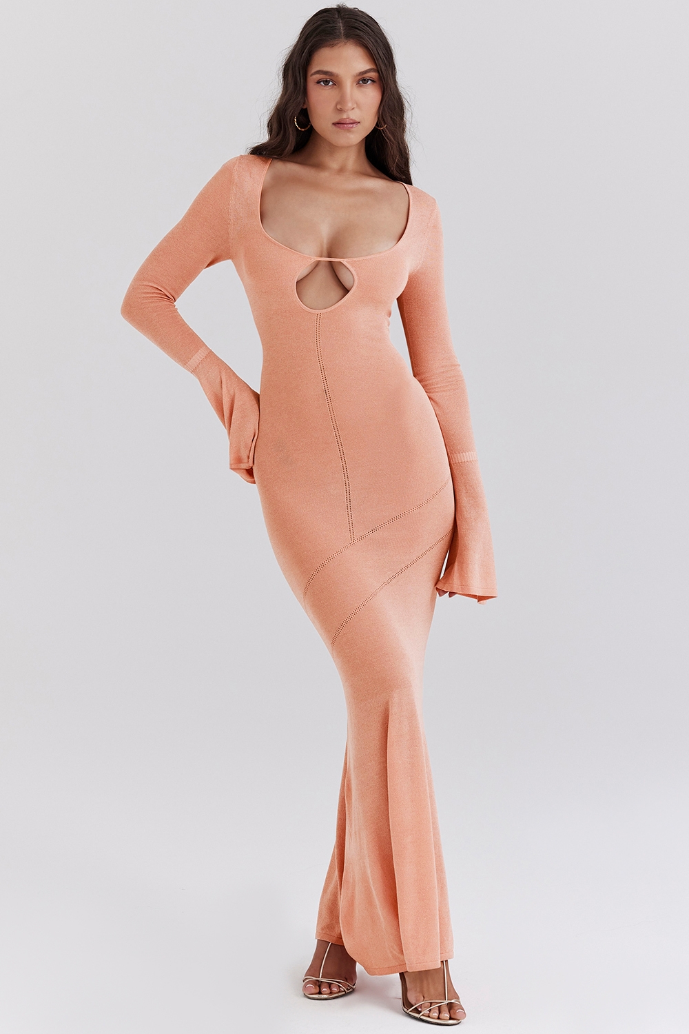 Sereia, Sorbet Metallic Knit Maxi Dress