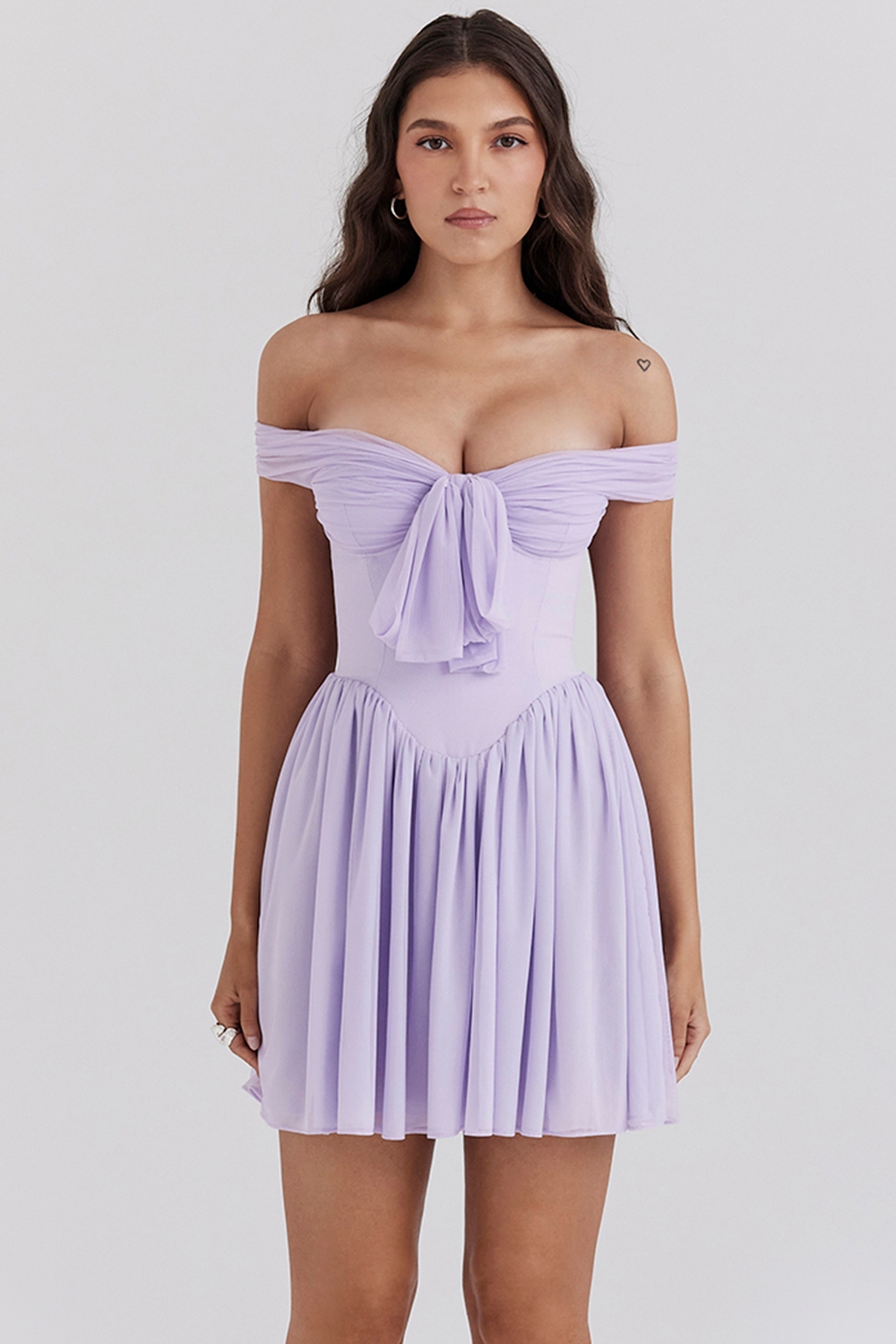 Soleil, Orchid Off Shoulder Mini Dress