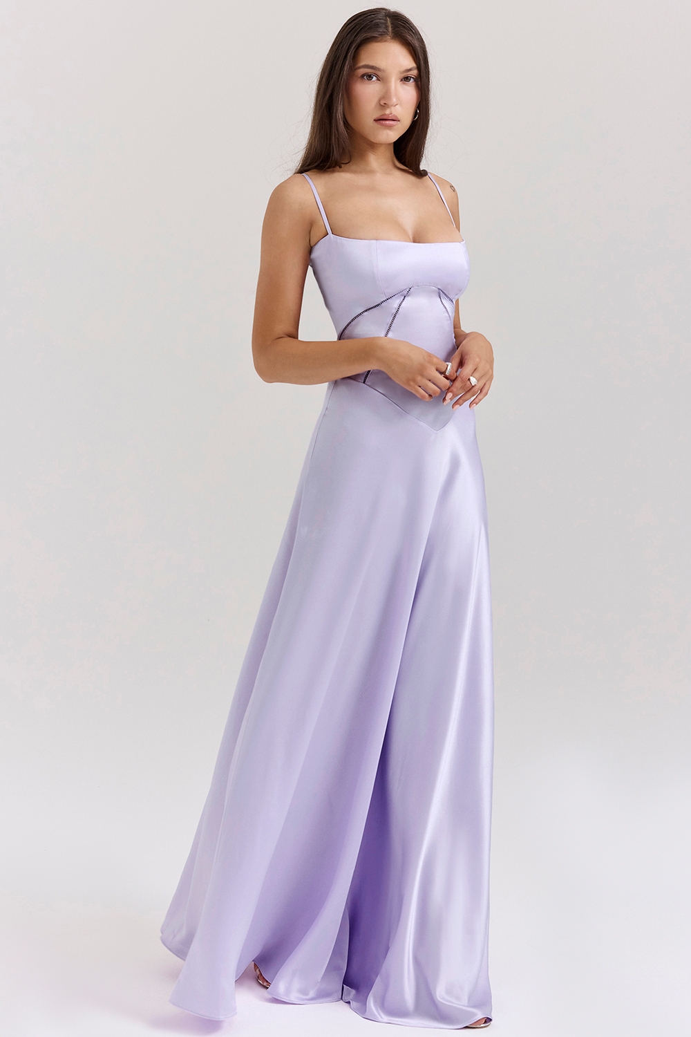 Anabella, Orchid Lace Up Maxi Dress