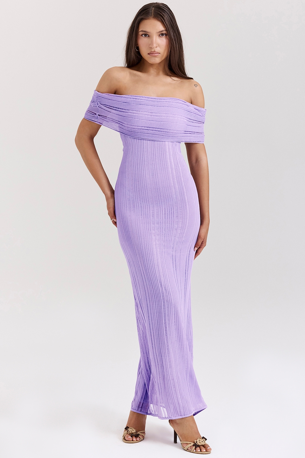 Micah, Orchid Ladder Knit Maxi Dress