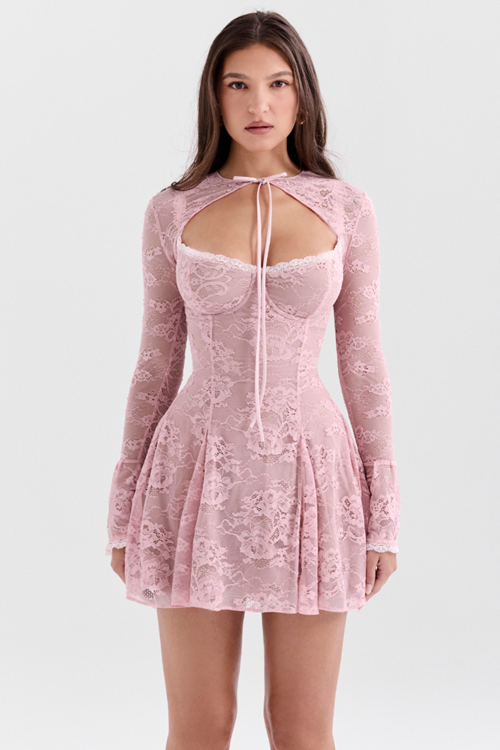 Alice, Perfectly Pink Lace Mini Dress