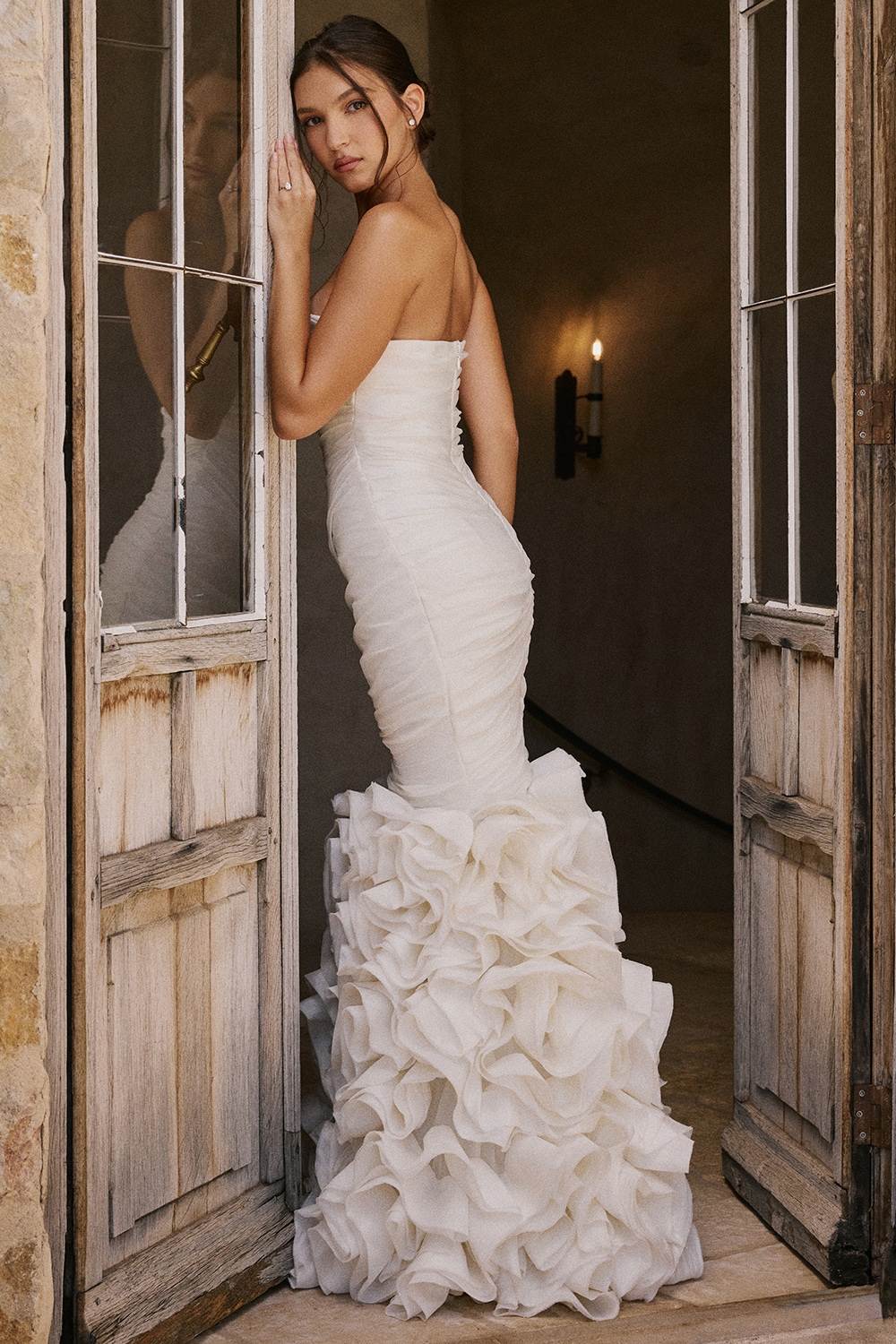 Gabrielle, Ivory Strapless Ruffle Bridal Gown