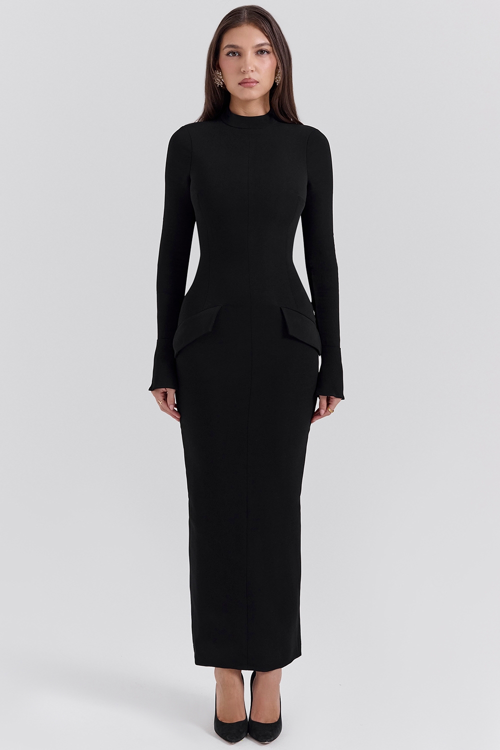 Marie-Louise, Black Turtleneck Maxi Dress