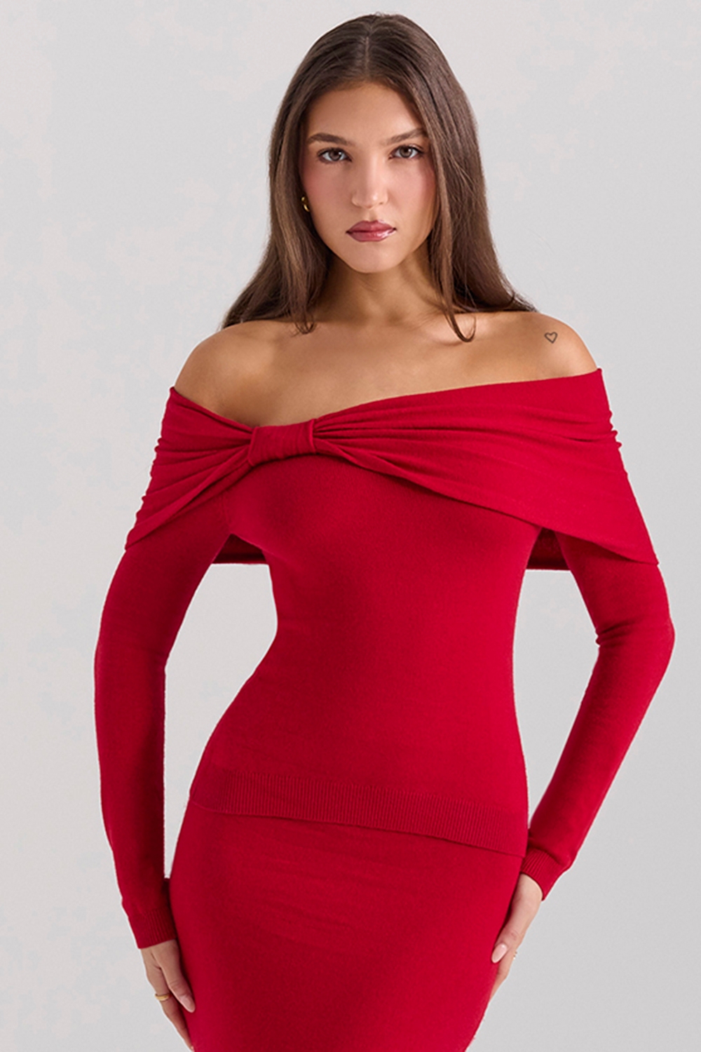 Amaryllis, Holly Red Cashmere Blend Sweater