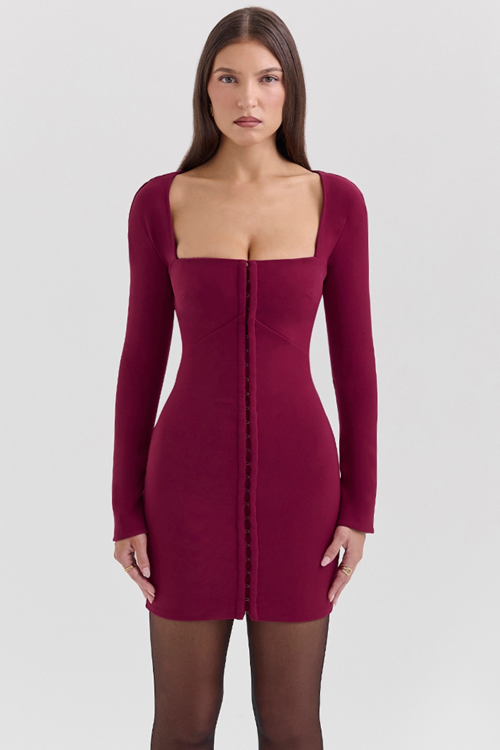 Selene, Berry Bodycon Mini Dress