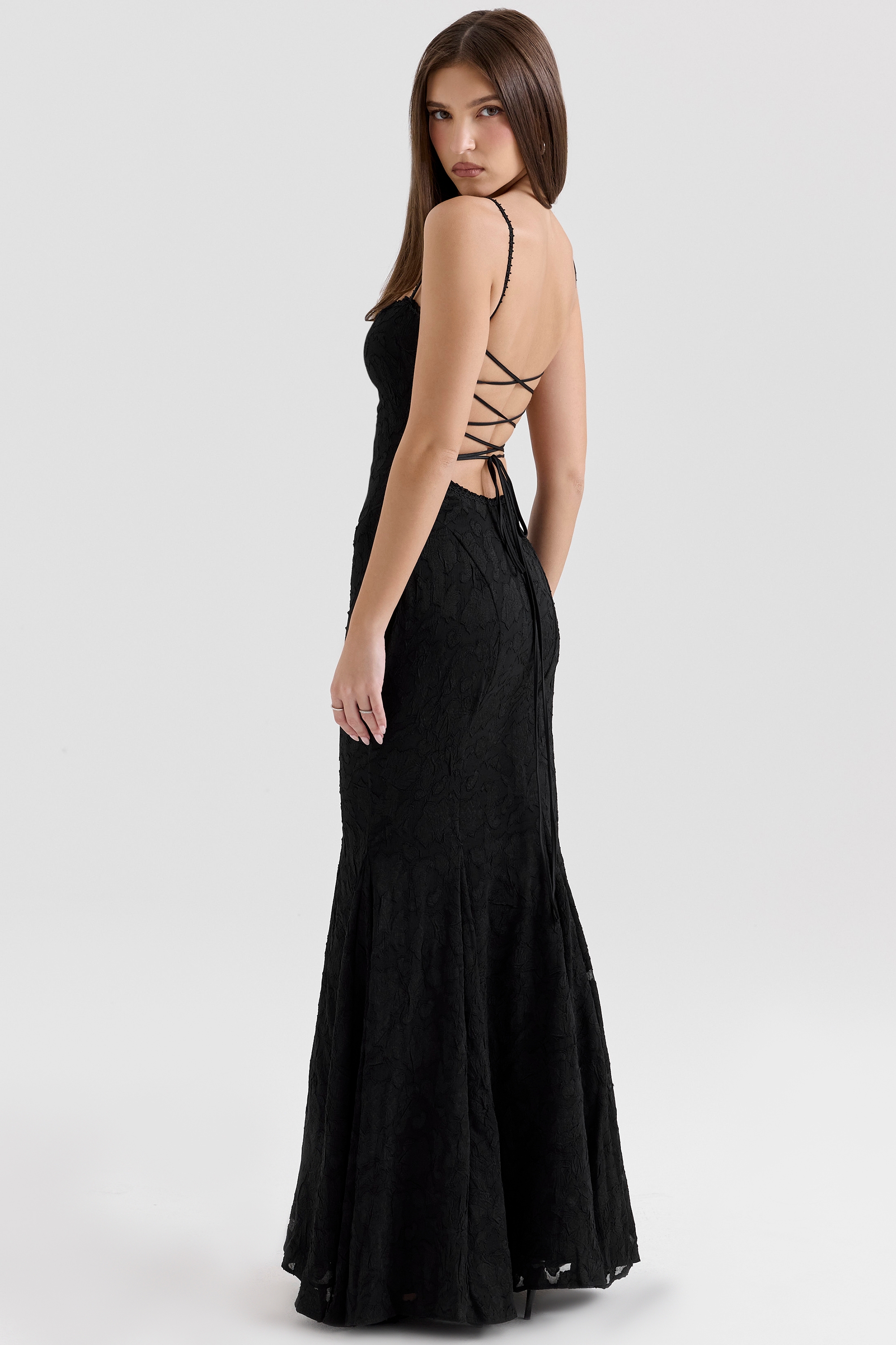 Joan, Black Lace Maxi Dress