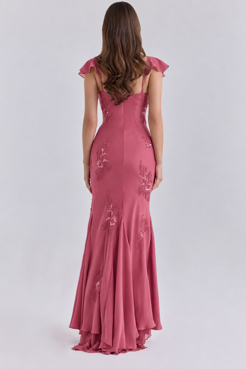 Arabella  Rose Pink Satin Embellished Maxi Gown - Limited Edition — image 7