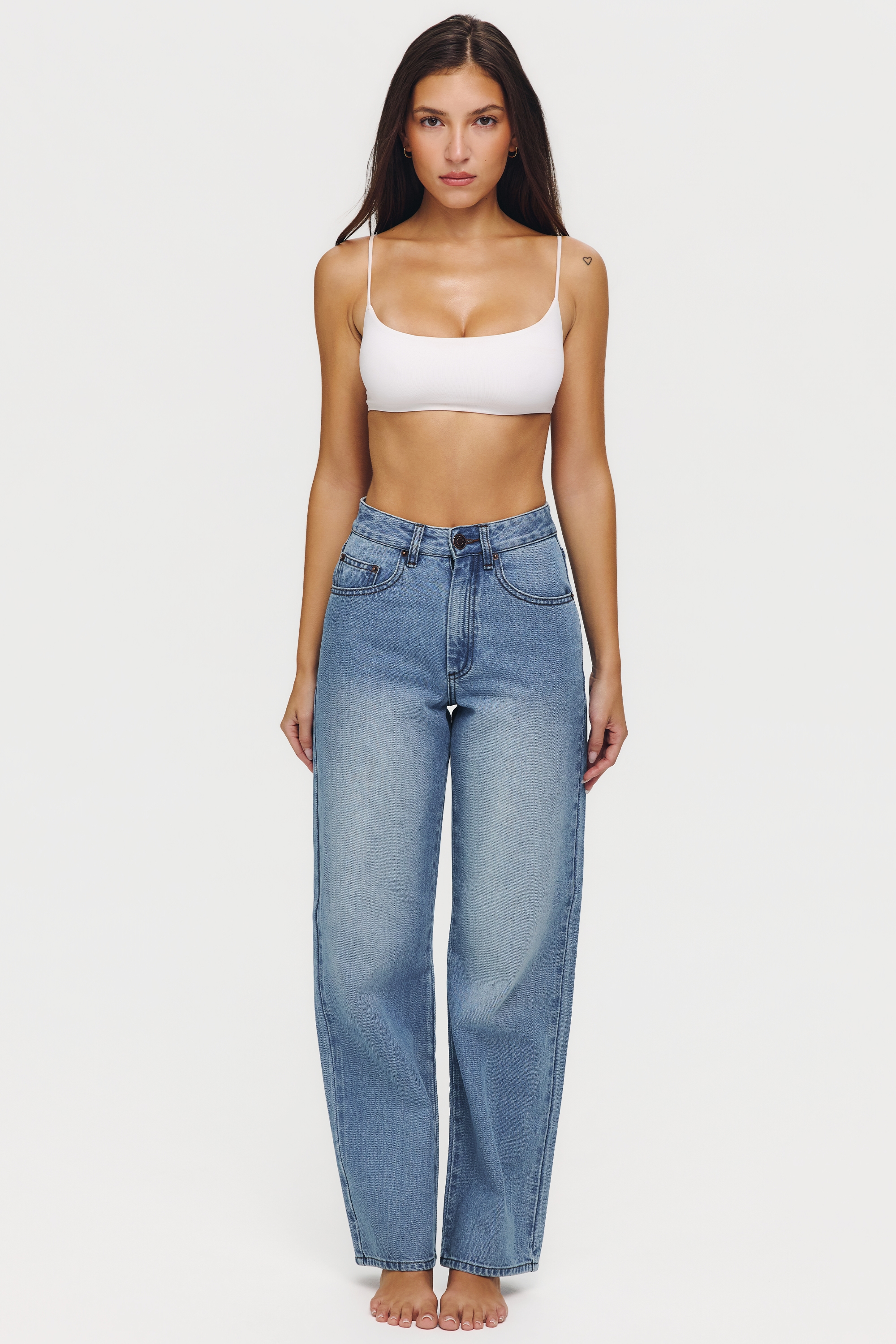 The Classic Light Wash Mid-Rise Slim Bootcut Jeans
