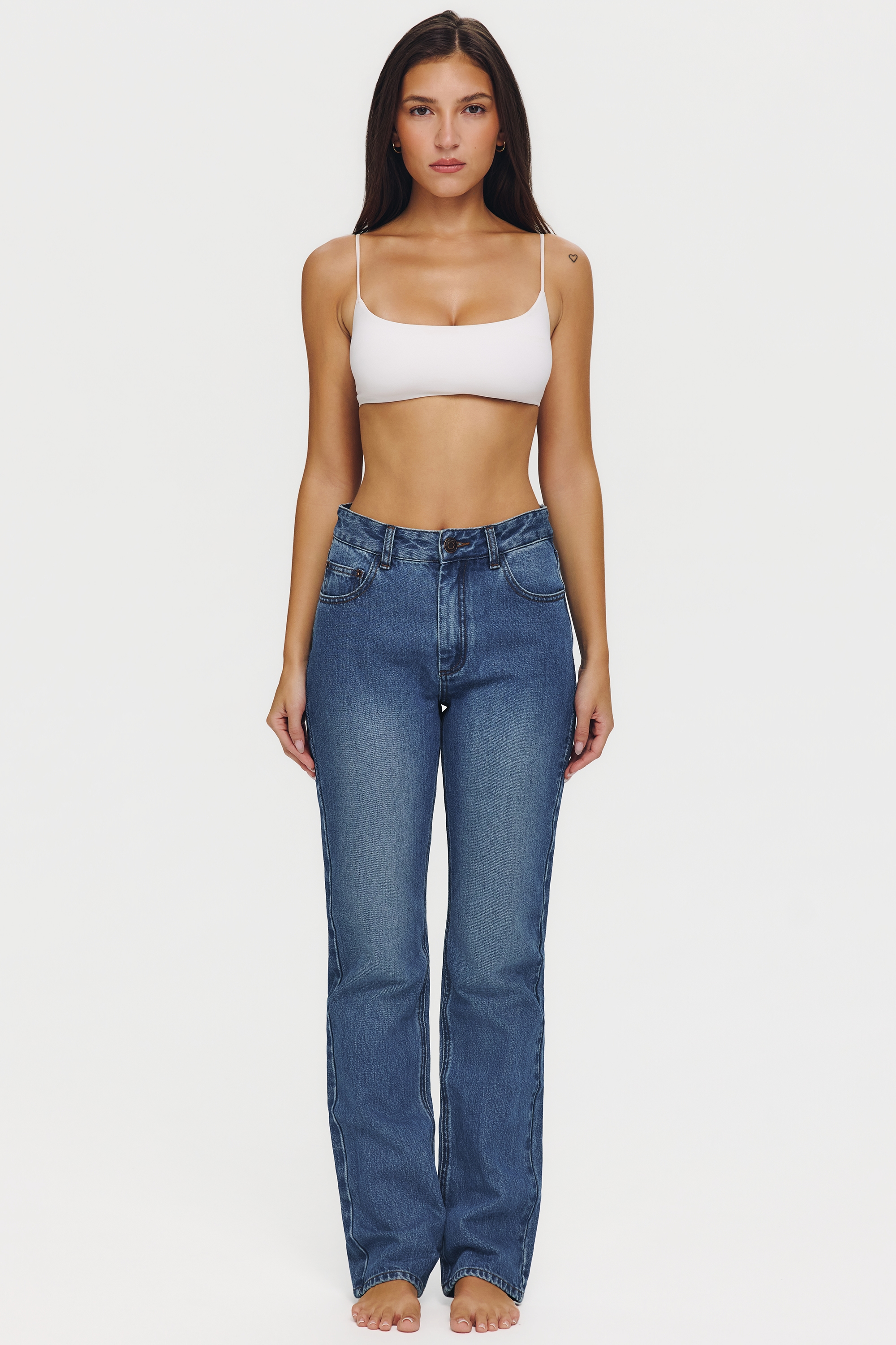 The Classic Medium Wash Mid-Rise Slim Bootcut Jeans