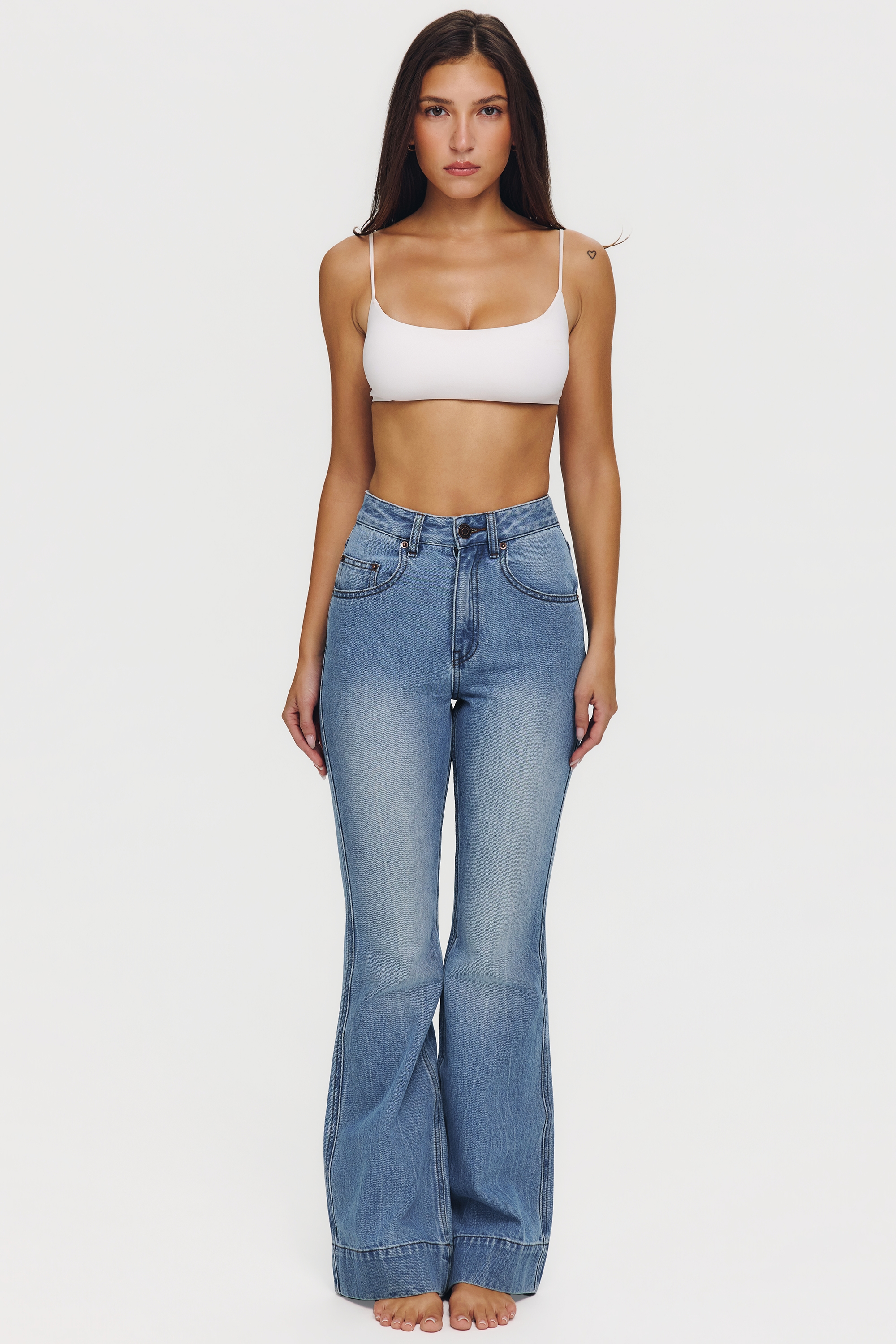 The Flare Light Wash High-Rise Jeans