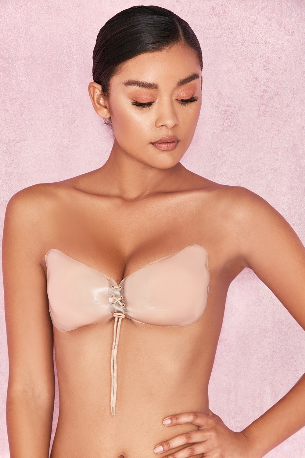 Silicon Push Up Invisible Bra - Beige,