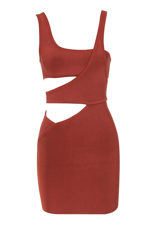 white christmas dresses Womens Sexy Wrap Up Cut Out Mini Dress Darker Wavs main image 0