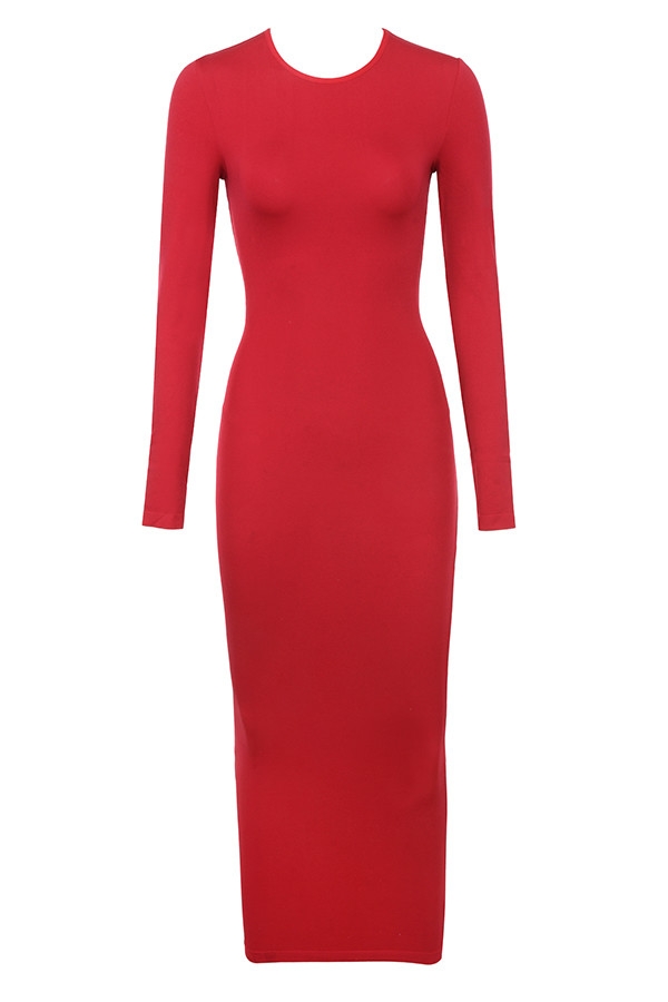 bodycon dress names Red Cowl Neck Long Sleeve Bodycon Mini Dress | Dress