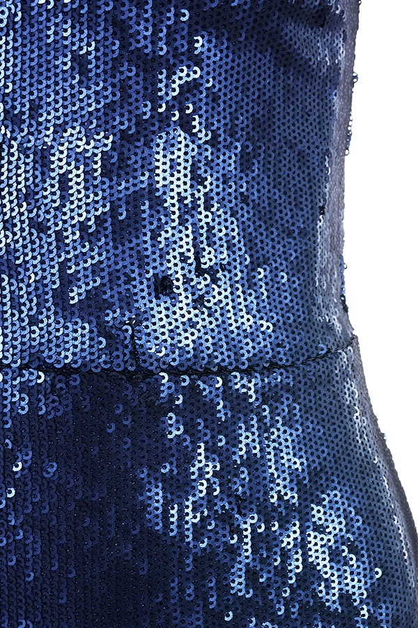 topshop blue sequin dress Kendra Blue Sequin Strapless Mini Dress - US 14 main image 1