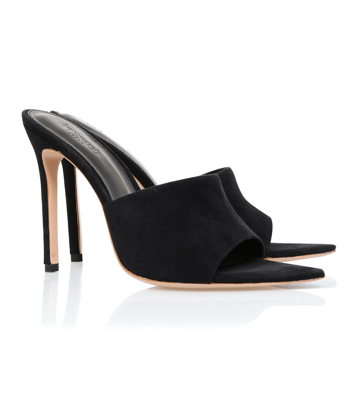 Andromeda, Black Suede Pointed Mule