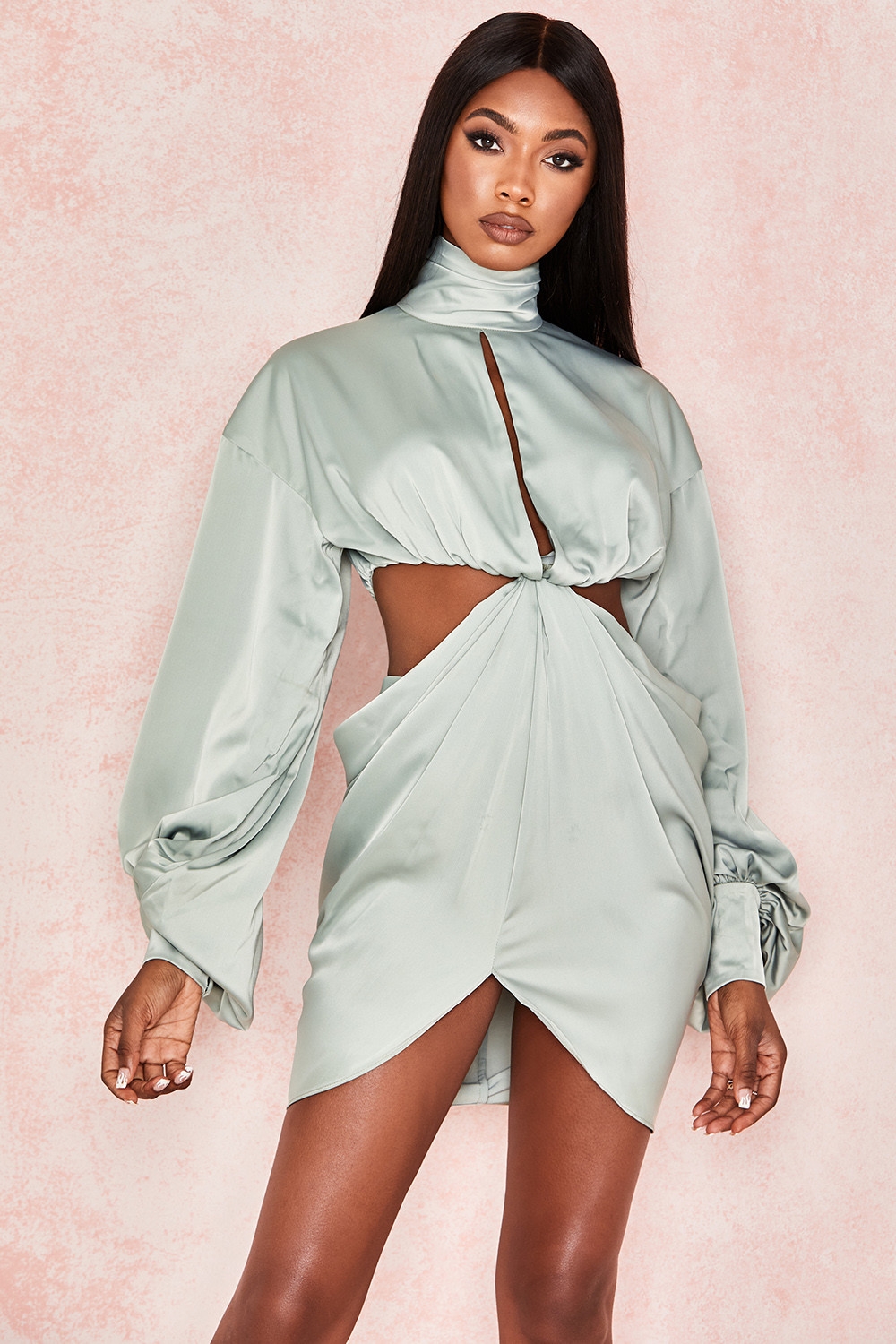 purple cut out dress Miranda Cut-Out Bodycon Mini Lilac Racerback Dresses Opening:Silver YKK Zipper The long slit on To Be Loved By