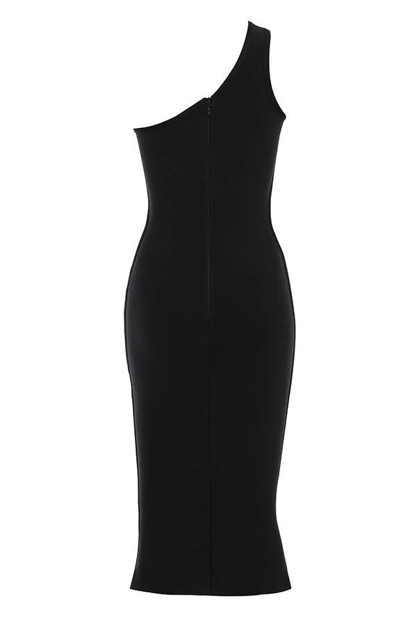 Clothing : Bandage Dresses : 'Annette' Black Bandage Off Shoulder Dress