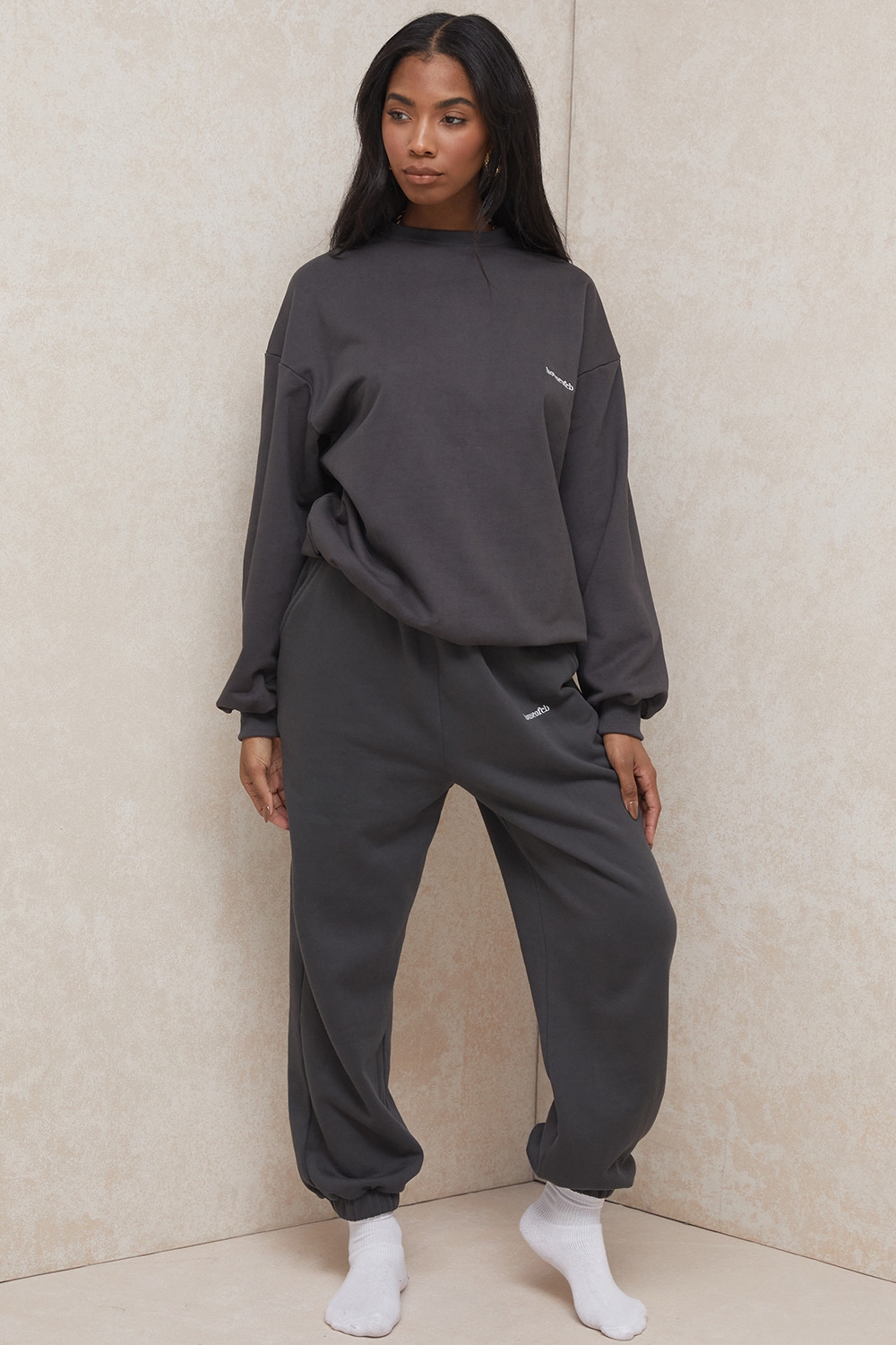 Sky, Charcoal Fleece Back Jogging Trousers