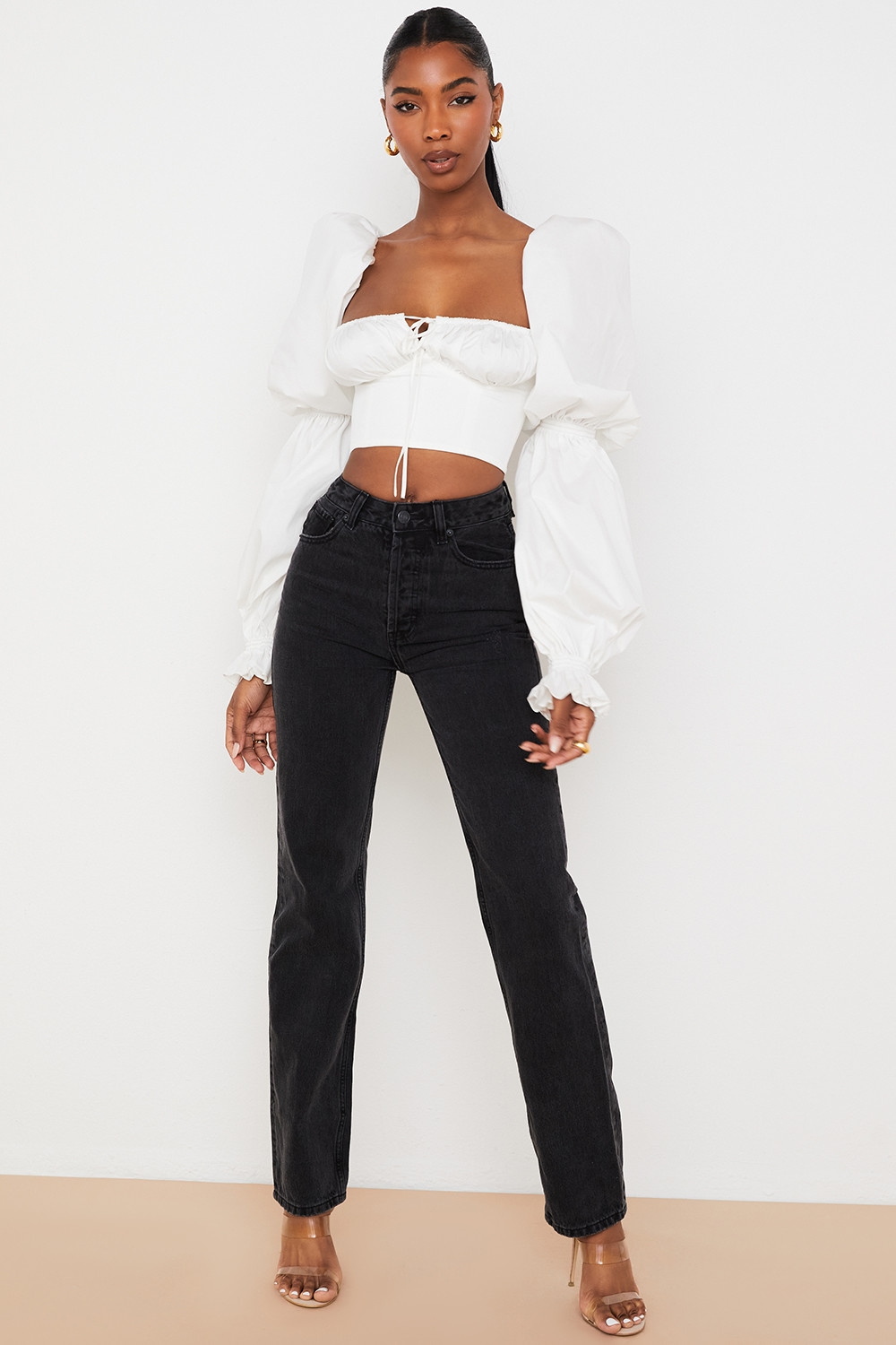 Yara, Black Vintage Fit High Waist Jeans