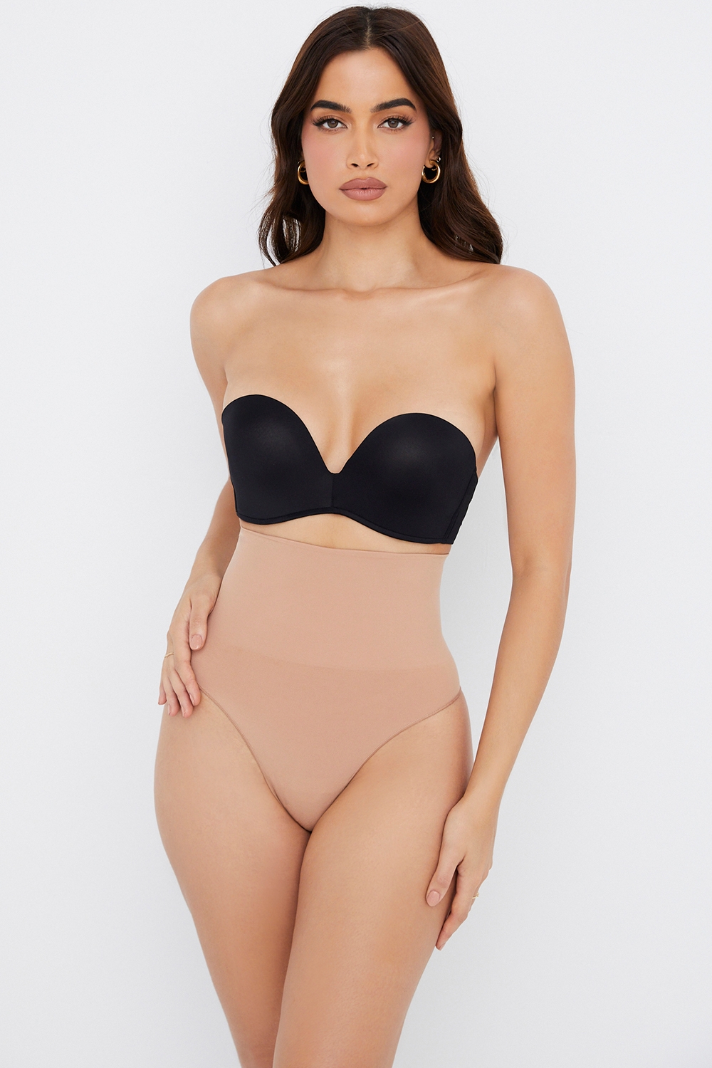 Sculpting High Waist Thong Cafe Au Lait,