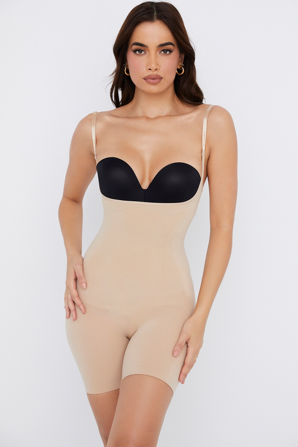 Mid Thigh Sculpting Bodysuit Almond,