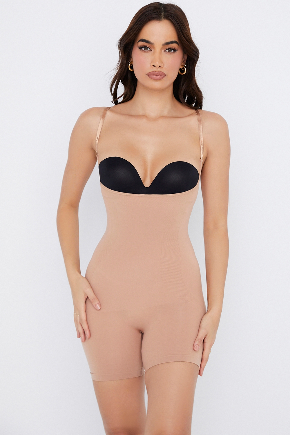 Mid Thigh Sculpting Bodysuit Cafe Au Lait - SALE,