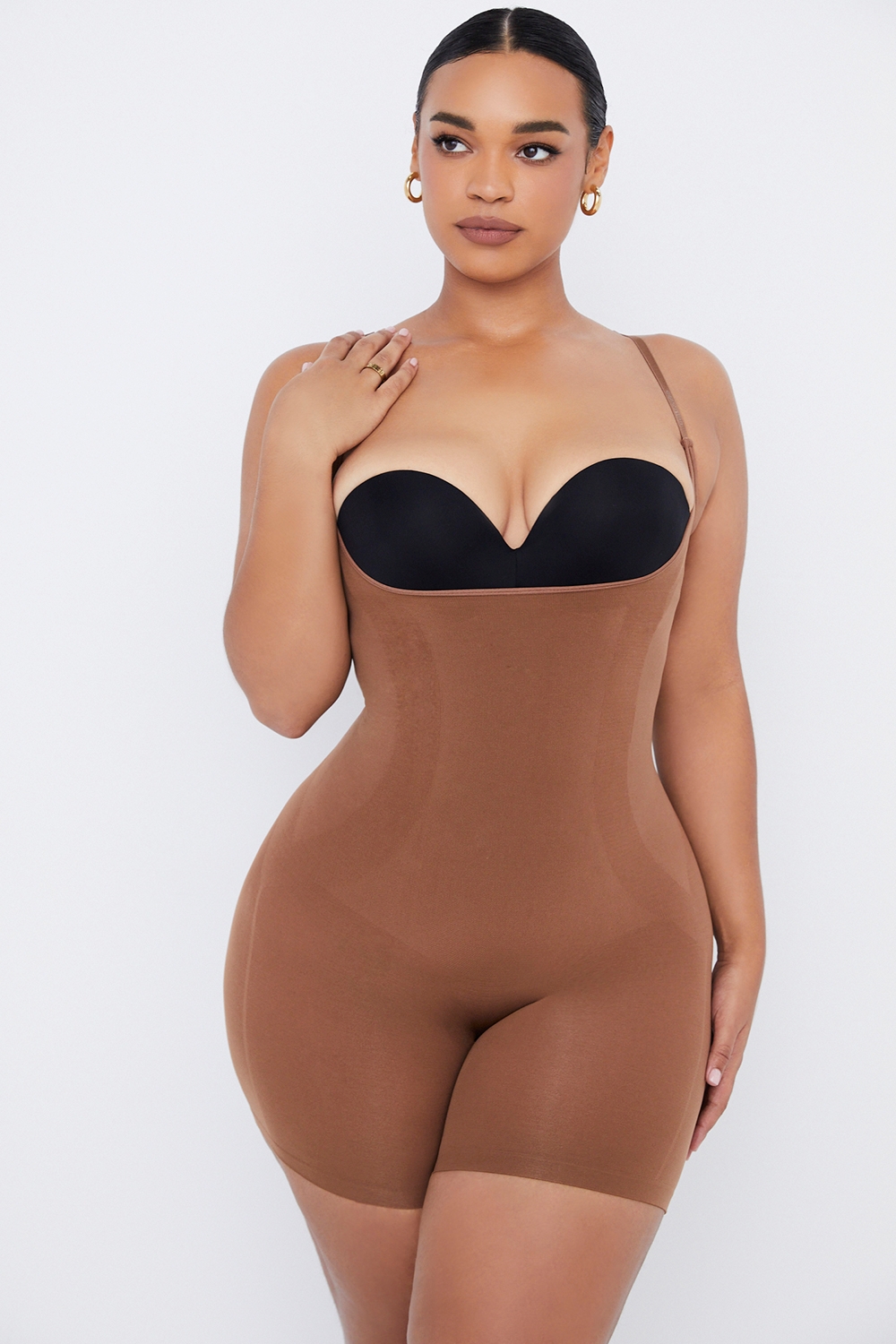 Mid Thigh Sculpting Bodysuit Mocha,