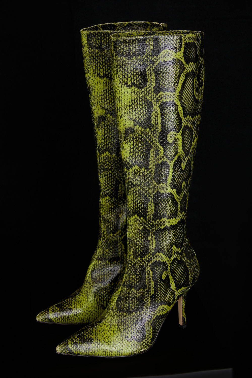 Royale, Green Print Knee High Boots