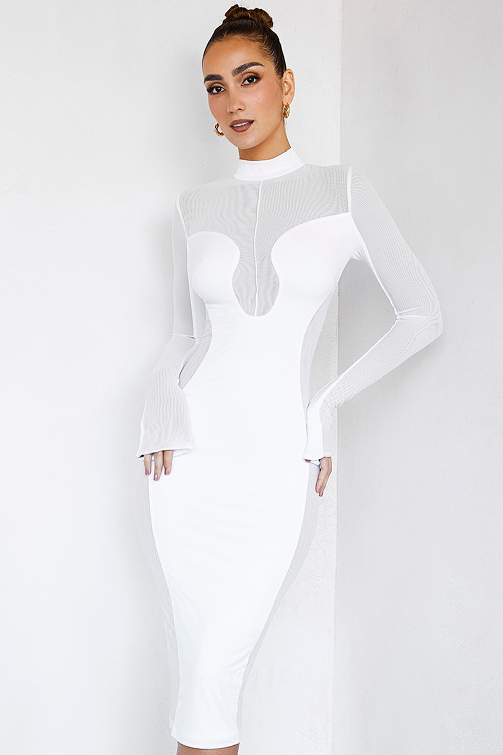 Valour,Mistress Rocks  White Panelled Midi Dress - SALE