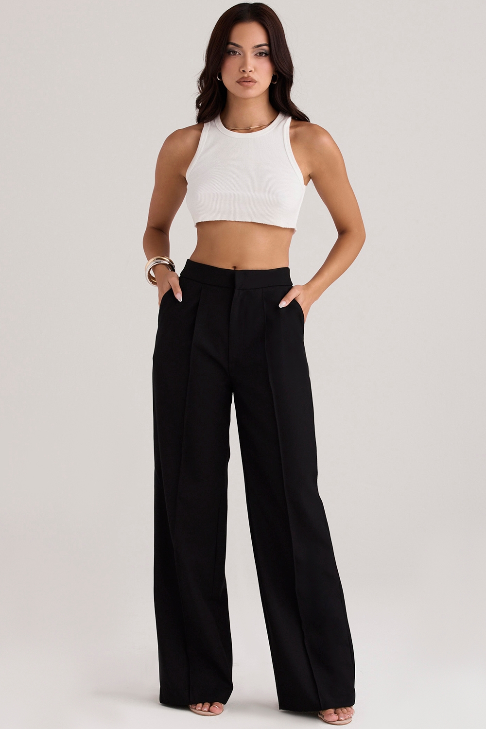 Alivia, Black Loose Fit Trousers