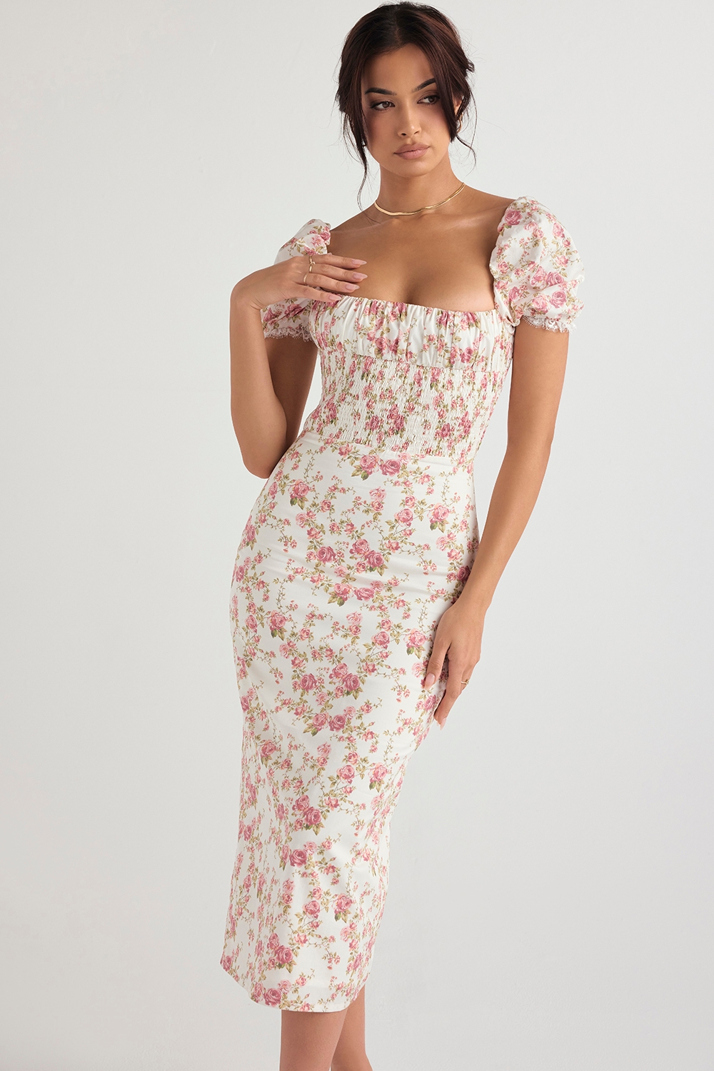 Bellucci, Rose Print Shirred Sundress - SALE