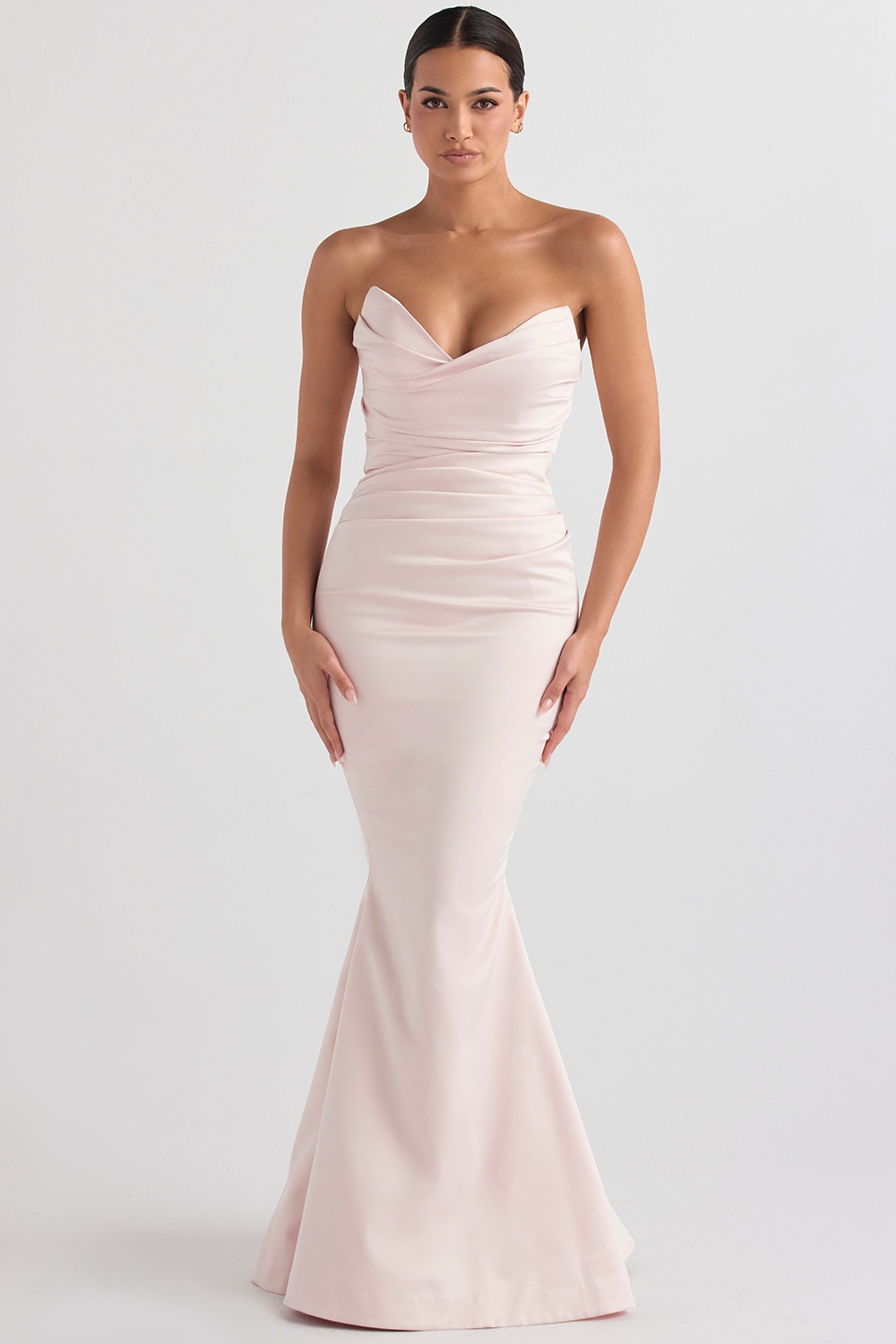 Fleur, Blush Satin Strapless Gown - SALE