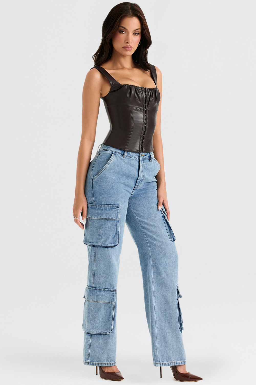 Ria, Blue Washed Utility Jeans