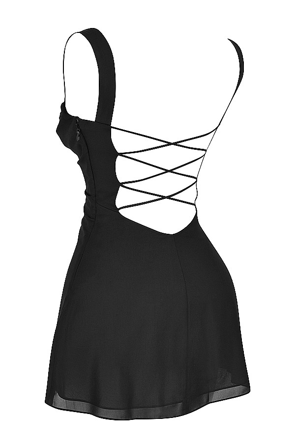 mistress rocks black strappy back mini dress House of CB