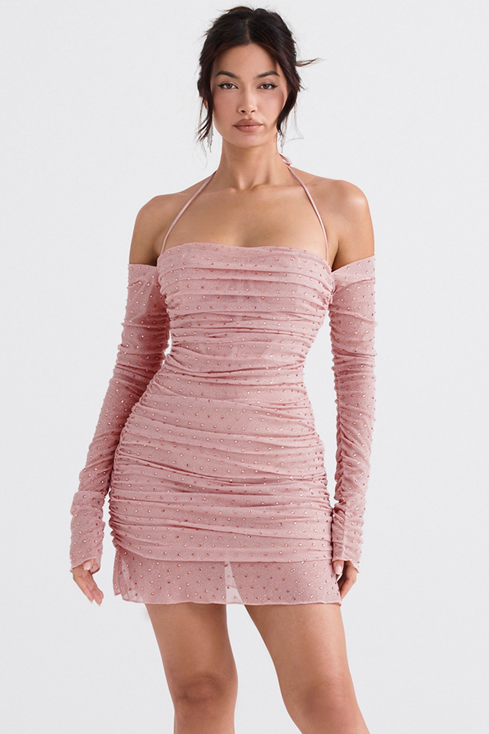 Estella, Soft Pink Crystallised Dress