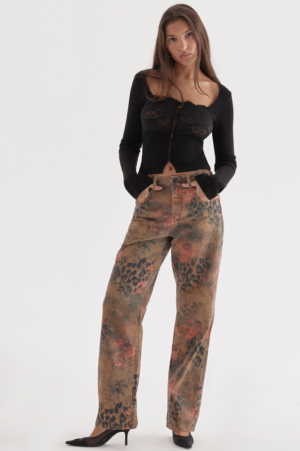 Samia, Floral Printed Jeans - SALE