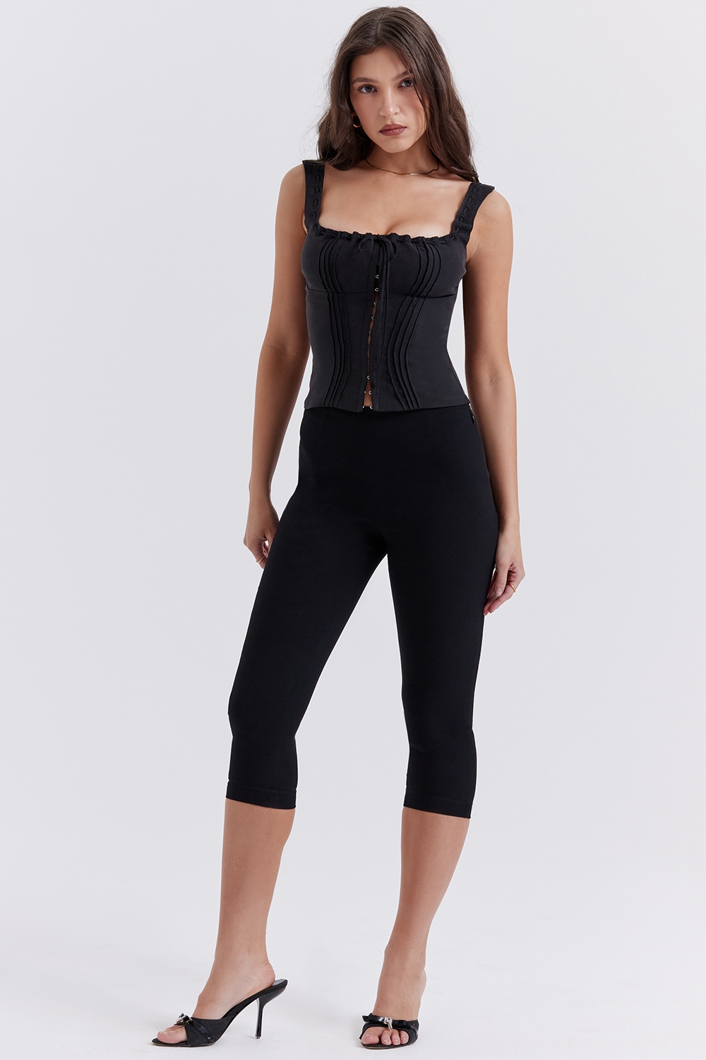 Halima, Black Capri Trousers